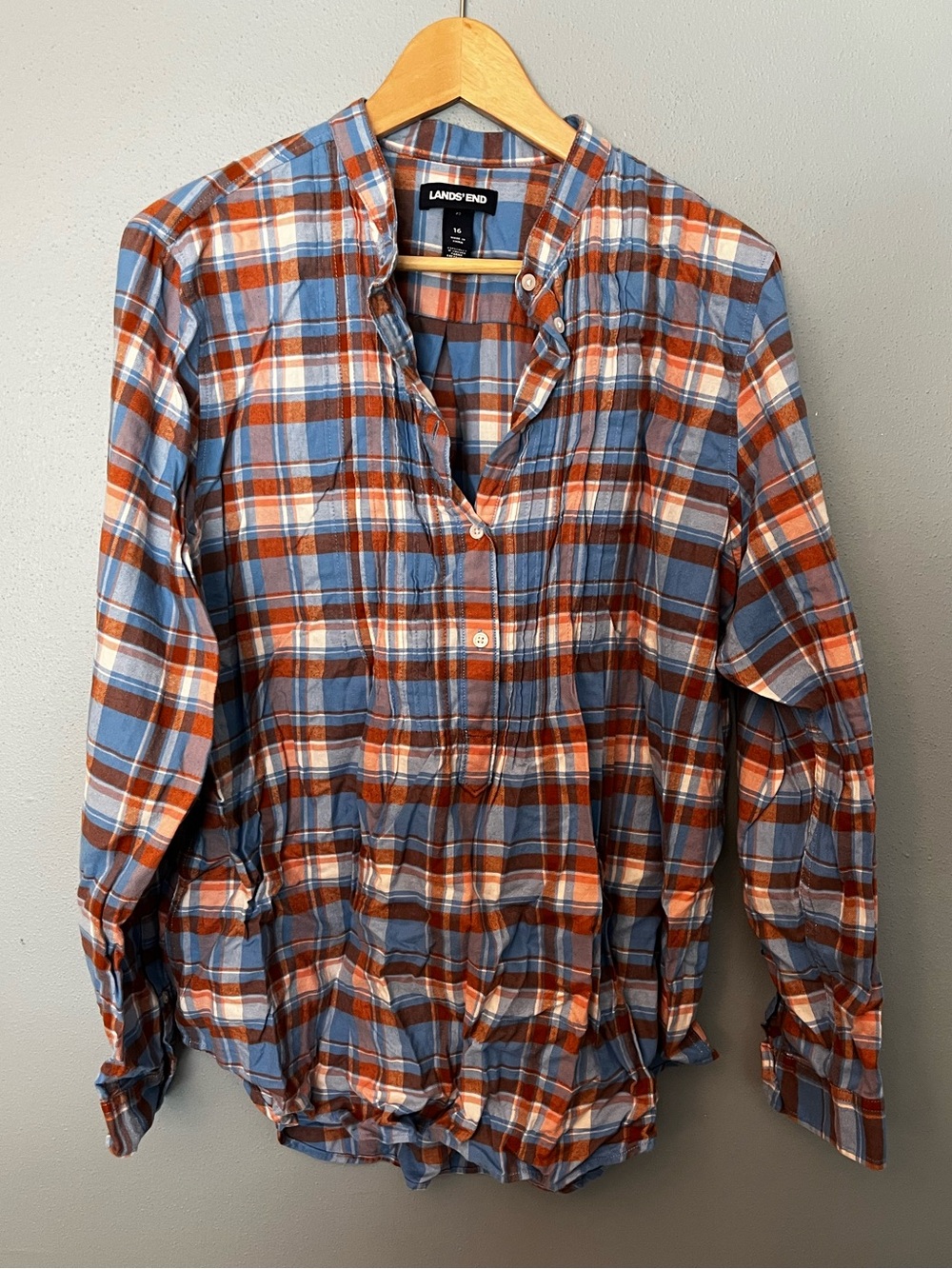 Lands’ End Popover Flannel Top